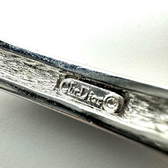 Christian Dior Vintage Silver Crystal Bracelet – Signed & Hinged Design - Picture 3 of 6